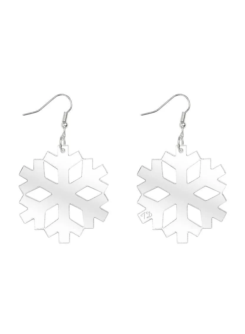 Large Snowflake Charm Earrings