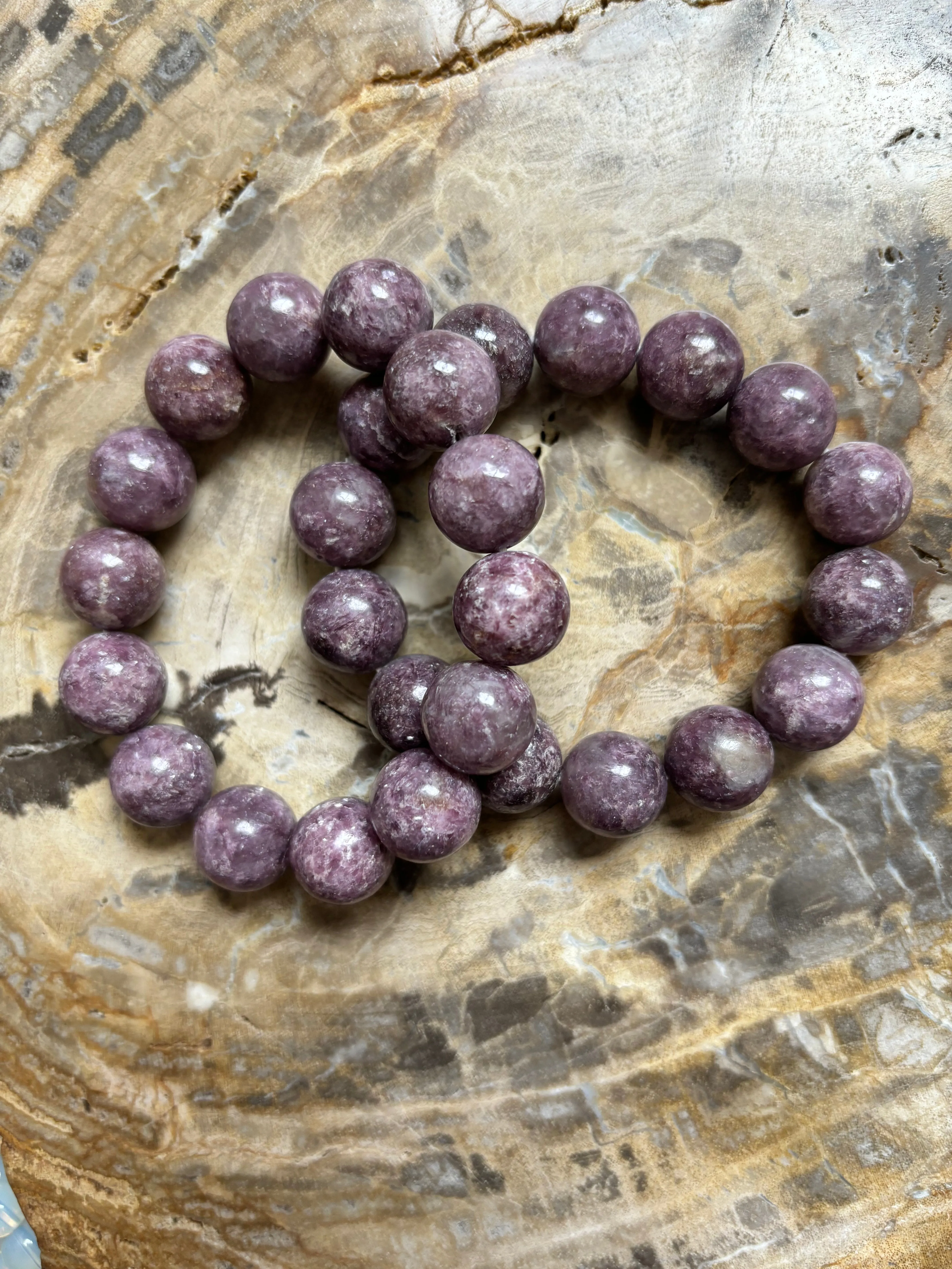 Lepidolite | Extra Large Beaded Crystal Bracelet