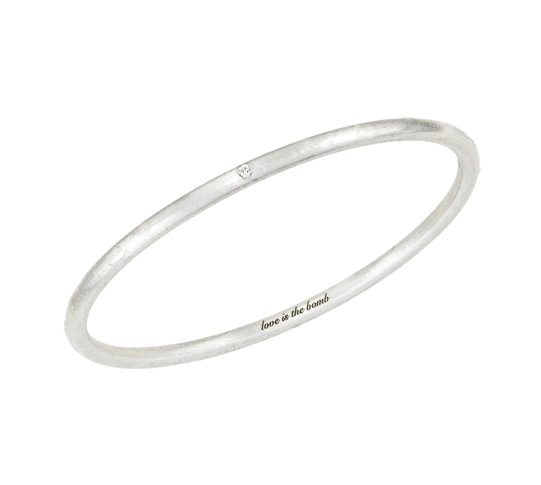 LOVE IS THE BOMB  1 WHITE DIAMOND BANGLE