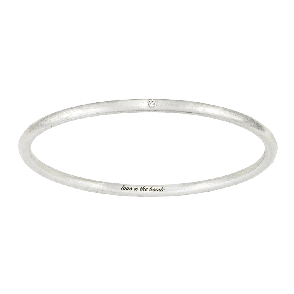 LOVE IS THE BOMB  1 WHITE DIAMOND BANGLE