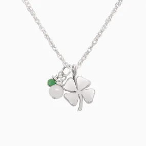 Lucky Clover   Sparkly Birthday Gem Necklace