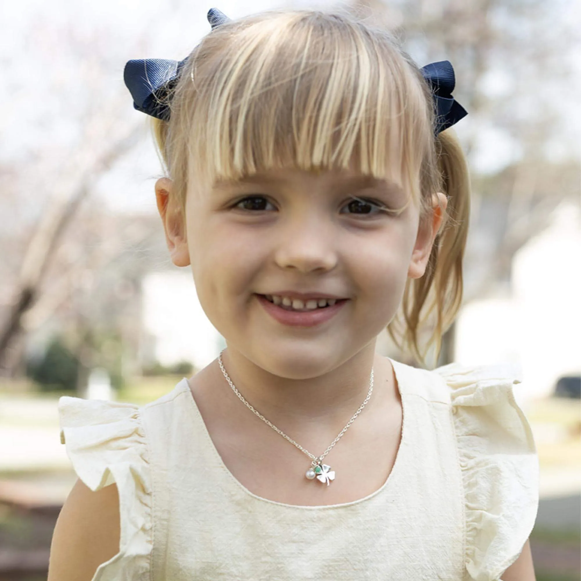 Lucky Clover   Sparkly Birthday Gem Necklace