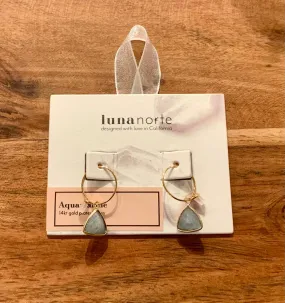 Luna Norte Aquamarine Hoop Earrings