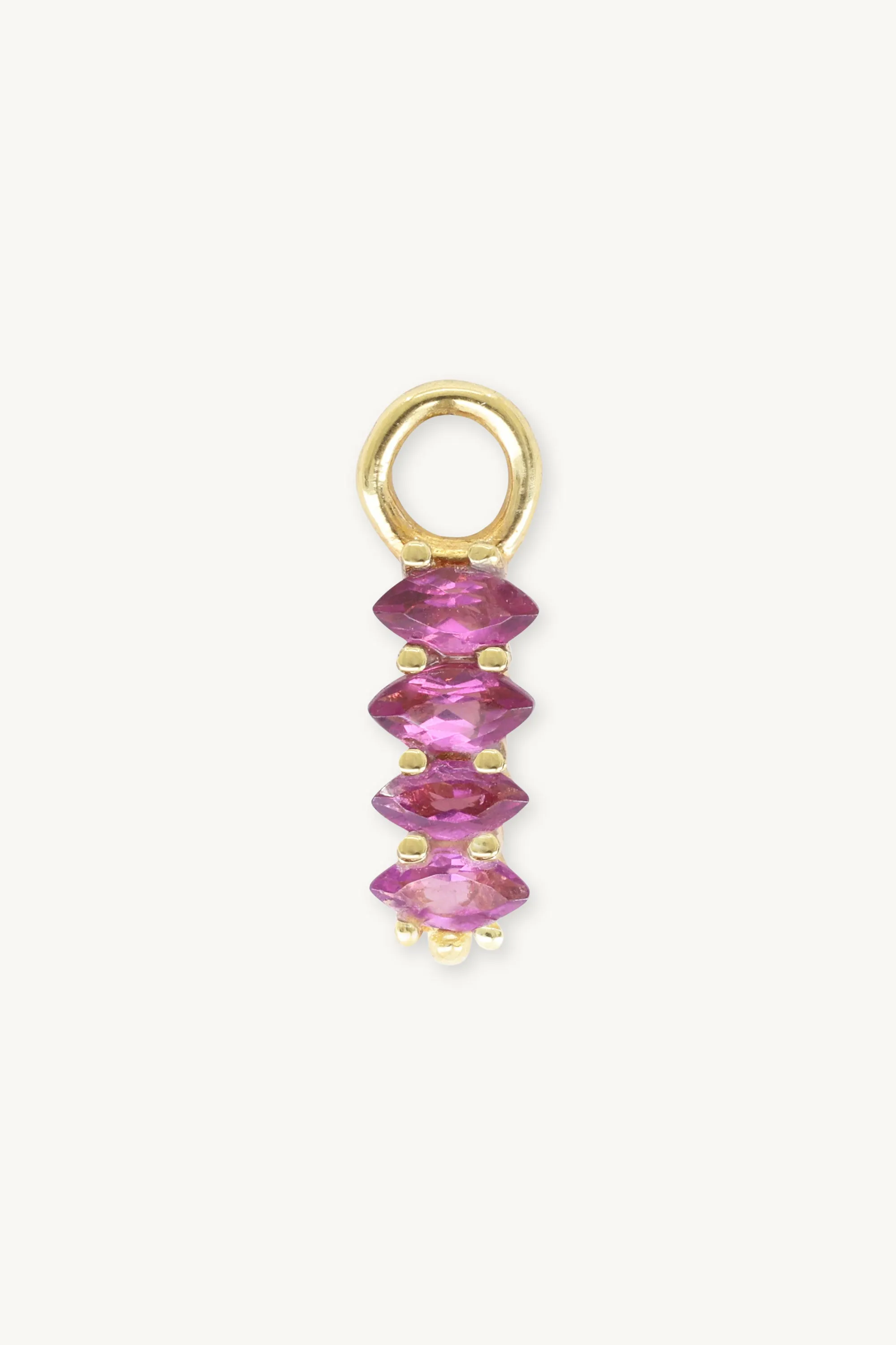 Lynx Rhodolite Marquise Gold Charm