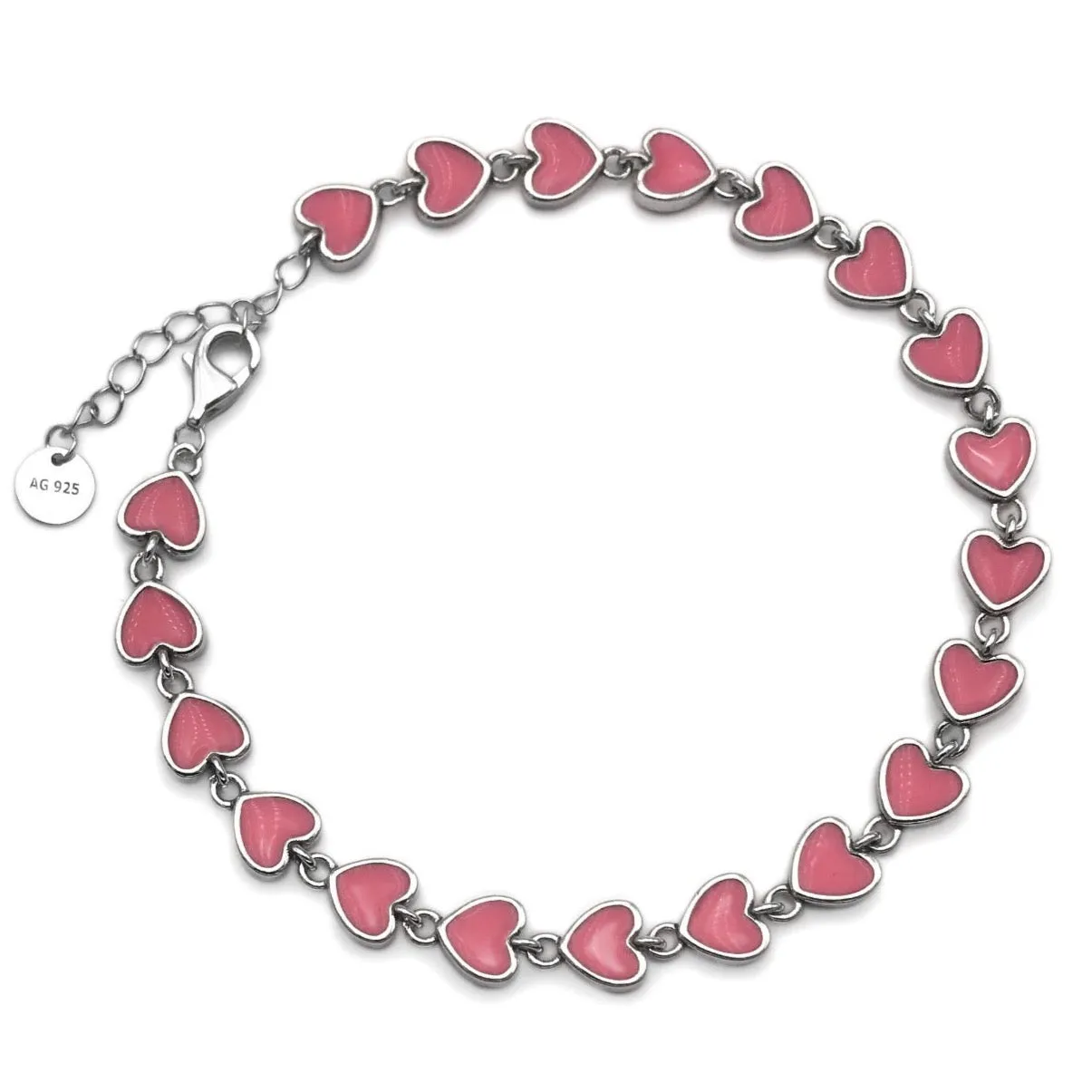 M429 Pink Hearts Bracelets