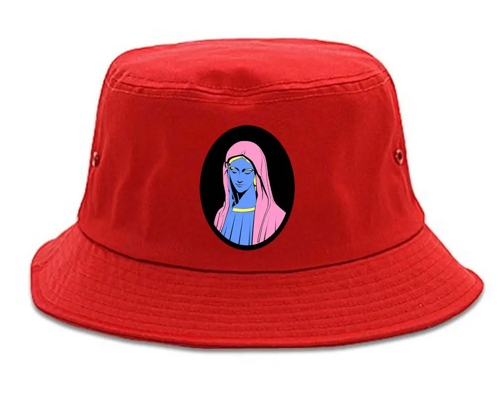 Mary Mother Of Jesus Pink Bucket Hat Cap