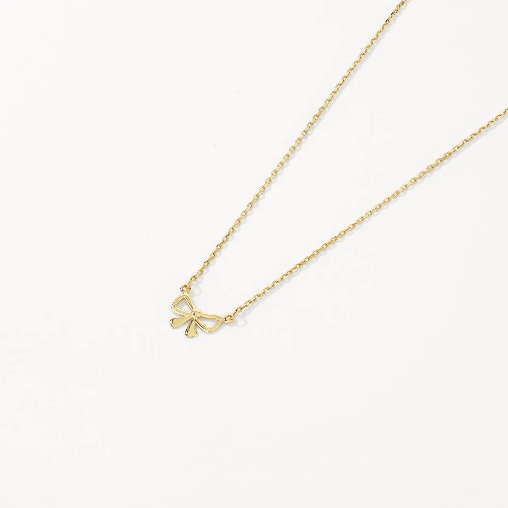 Medley x Dinnara Micro Bow Necklace in 10k Gold