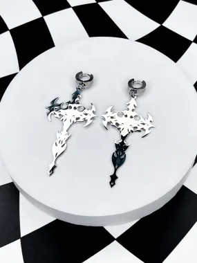 MEGA CROSS CLASP EARRINGS