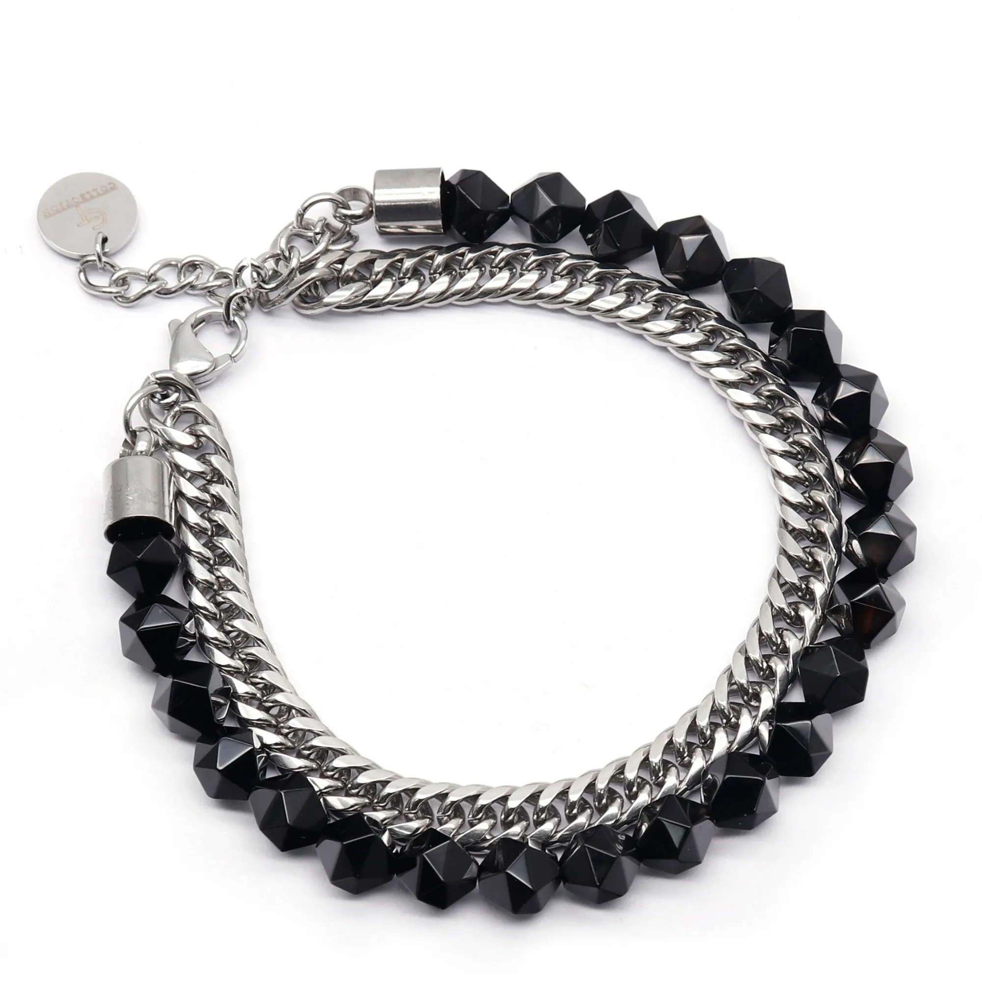 Men's BLACK ONYX Faceted Bracelet