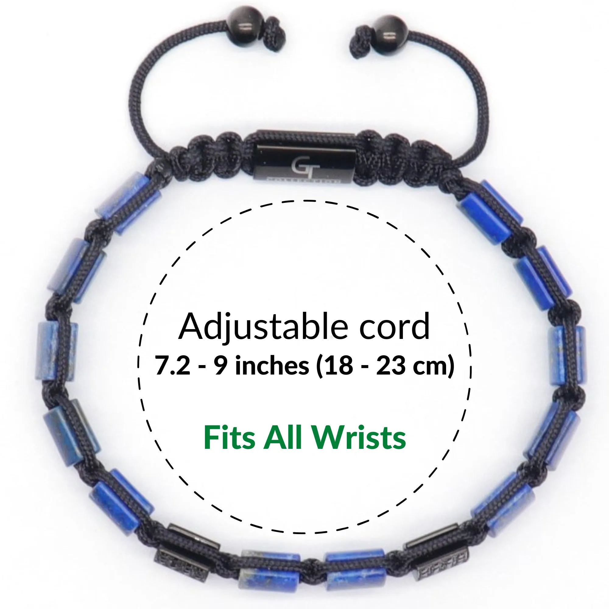 Men's LAPIS LAZULI Flat bead Bracelet