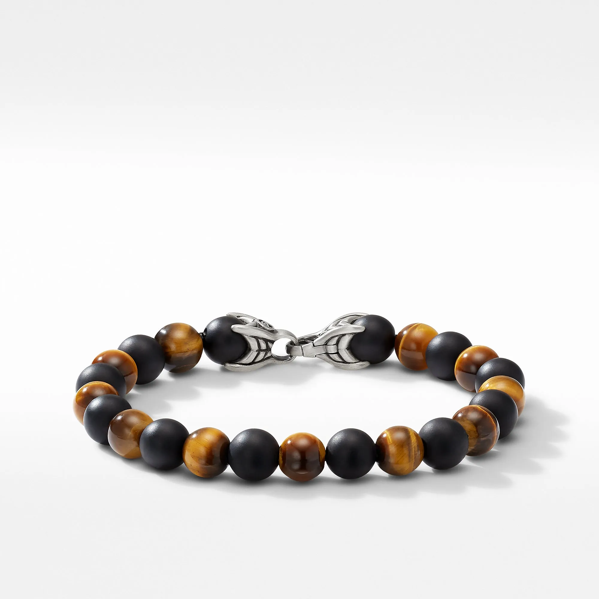 Men's Spiritual Beads Bracelet with Tiger's Eye and Black Onyx 8MM