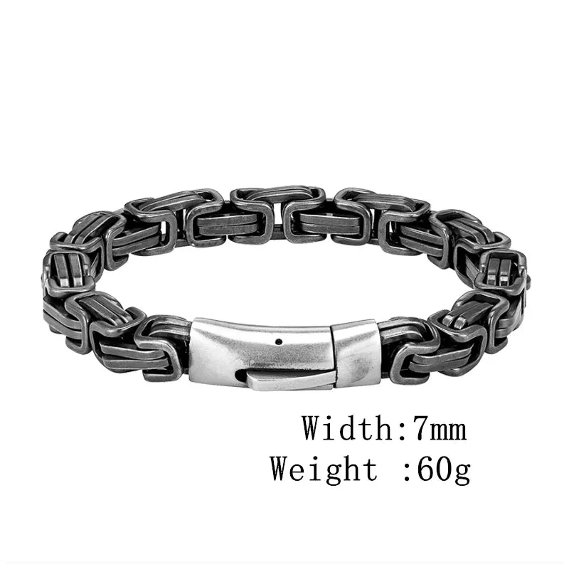 Men's Vintage King Chain Stainless Steel Motorcycle Bracelets