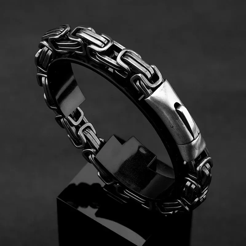 Men's Vintage King Chain Stainless Steel Motorcycle Bracelets