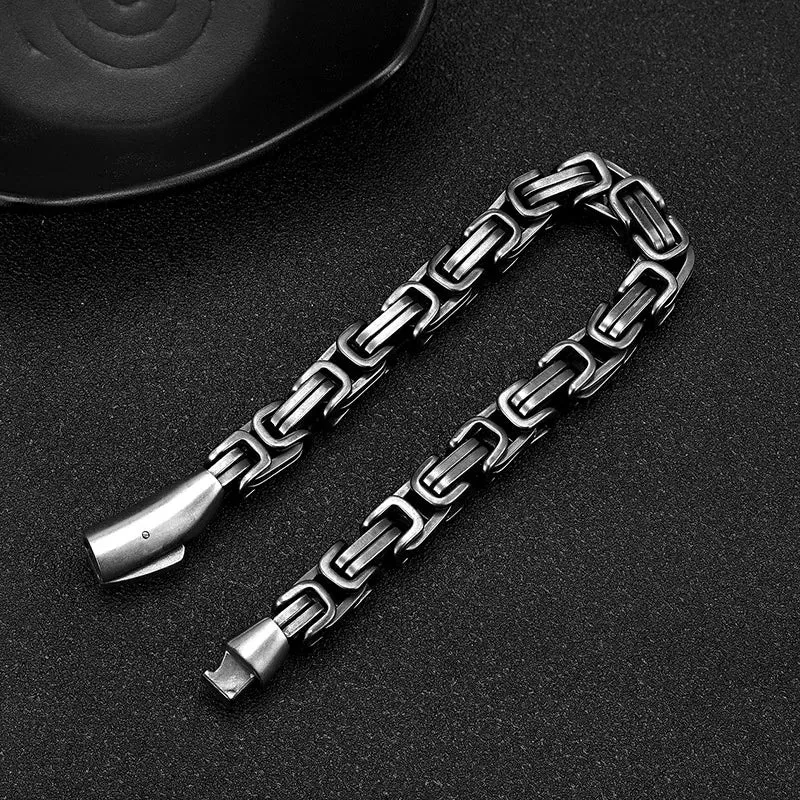 Men's Vintage King Chain Stainless Steel Motorcycle Bracelets