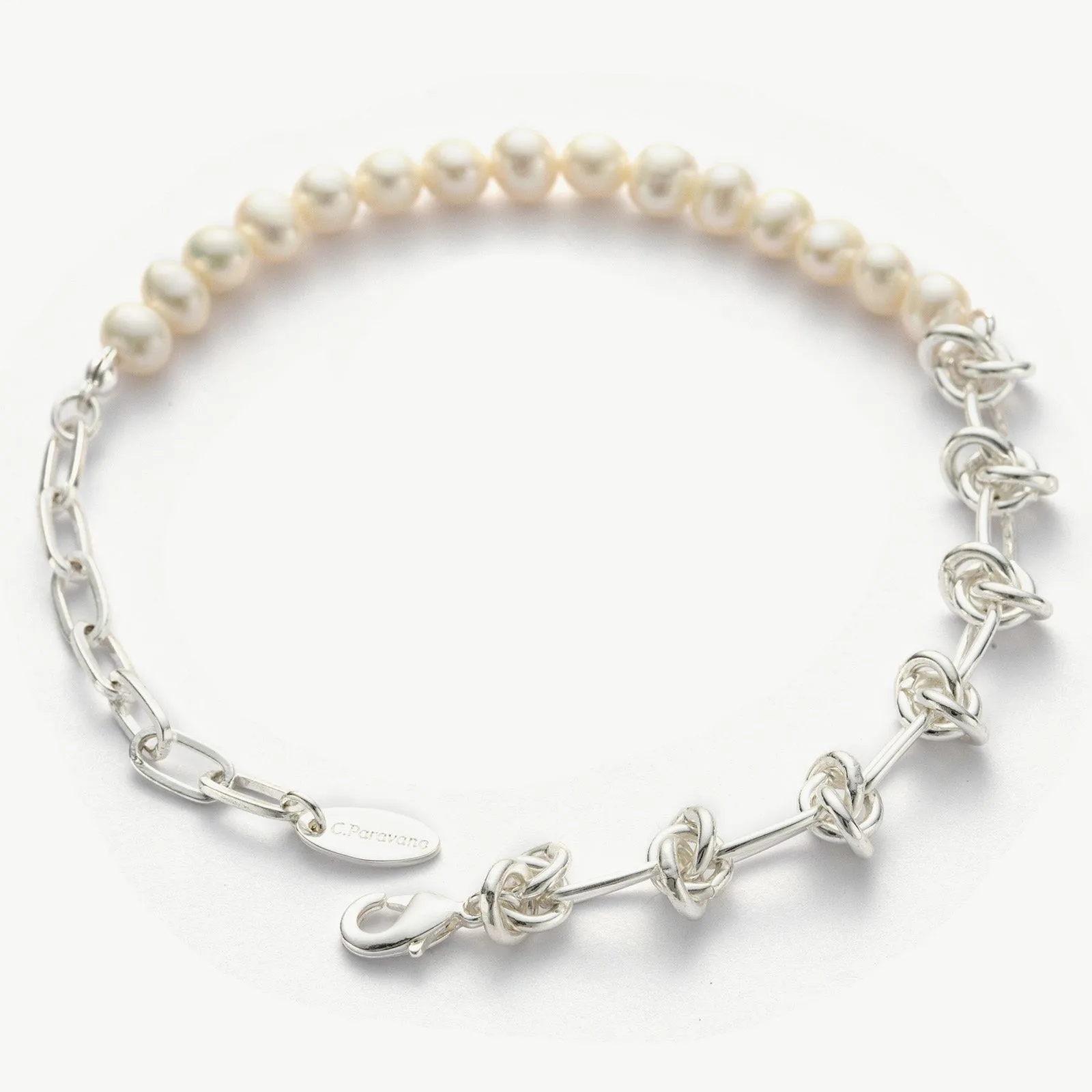 Molten Baroque Pearl Twisted Chain Bracelet