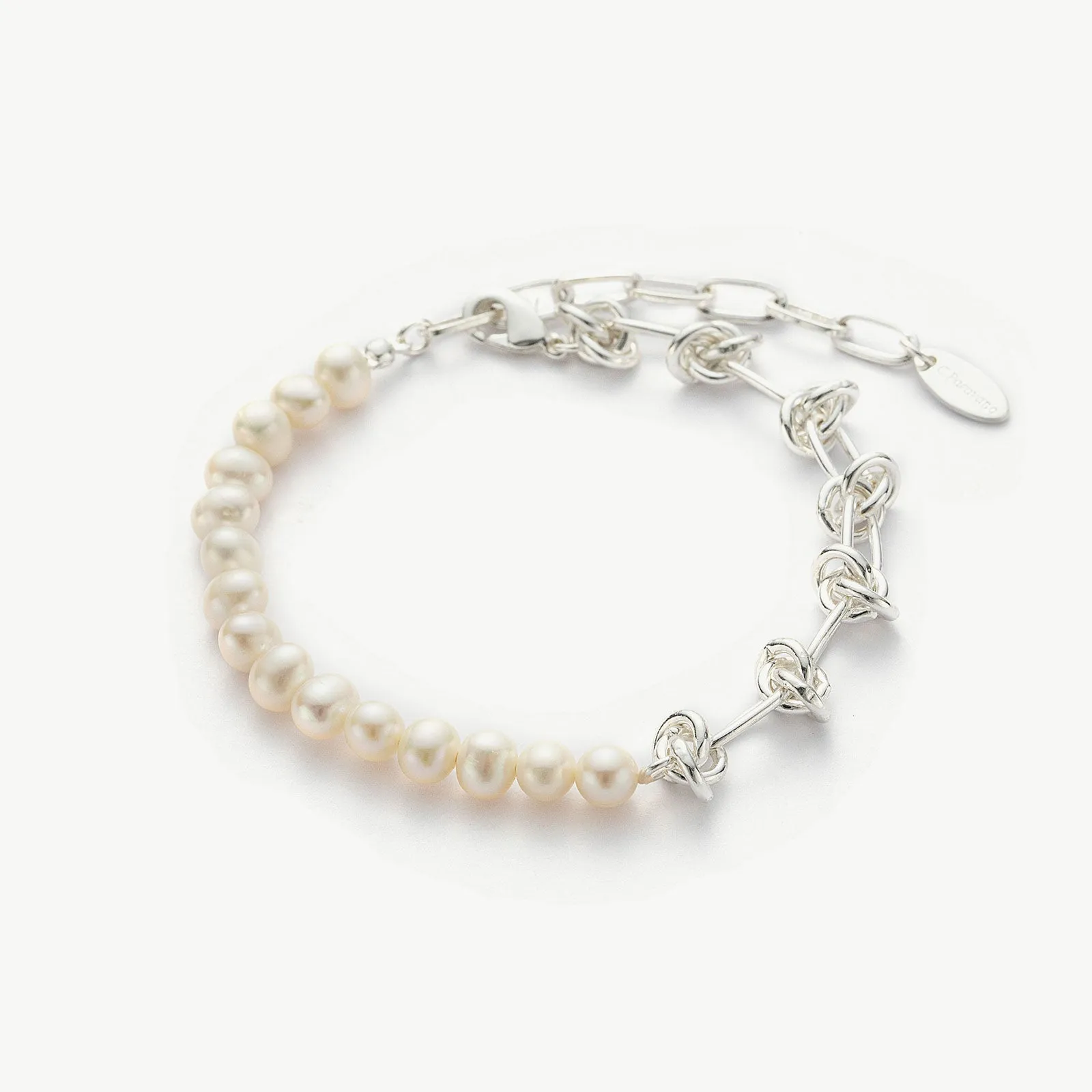 Molten Baroque Pearl Twisted Chain Bracelet