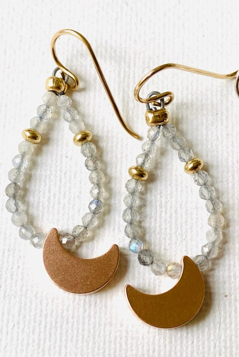 Moon Teardrop Hoop Earrings