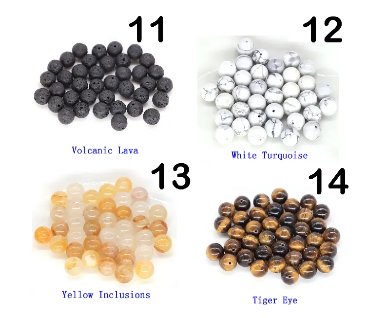 Natural Stone Beads - Bracelet Making Kit - Round Loose Gemstone Beads Lot For Jewelry Making Bracelet and Jewelry 4 mm 6 mm 8 mm 10mm DIY