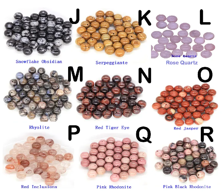 Natural Stone Beads - Bracelet Making Kit - Round Loose Gemstone Beads Lot For Jewelry Making Bracelet and Jewelry 4 mm 6 mm 8 mm 10mm DIY