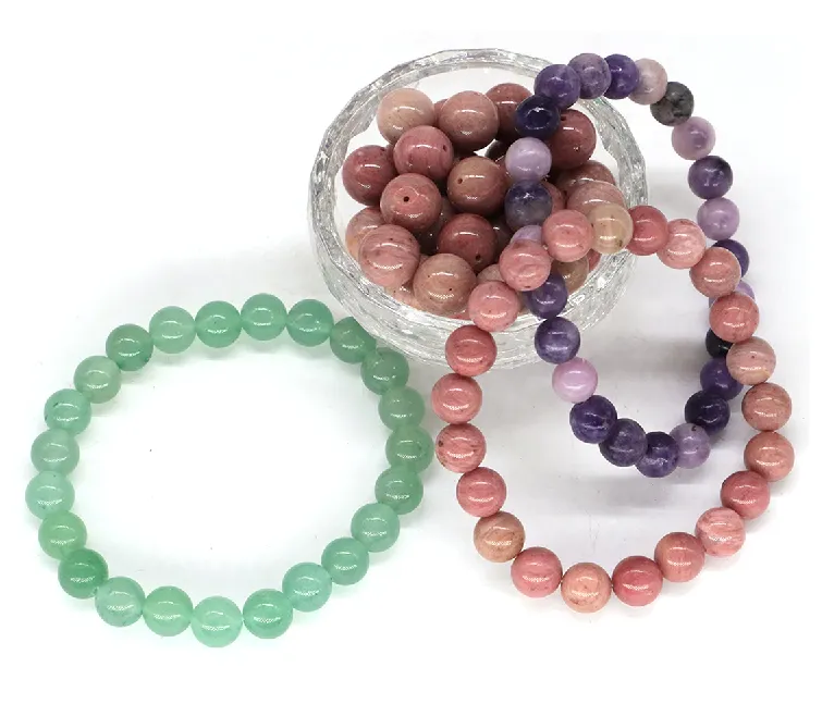 Natural Stone Beads - Bracelet Making Kit - Round Loose Gemstone Beads Lot For Jewelry Making Bracelet and Jewelry 4 mm 6 mm 8 mm 10mm DIY