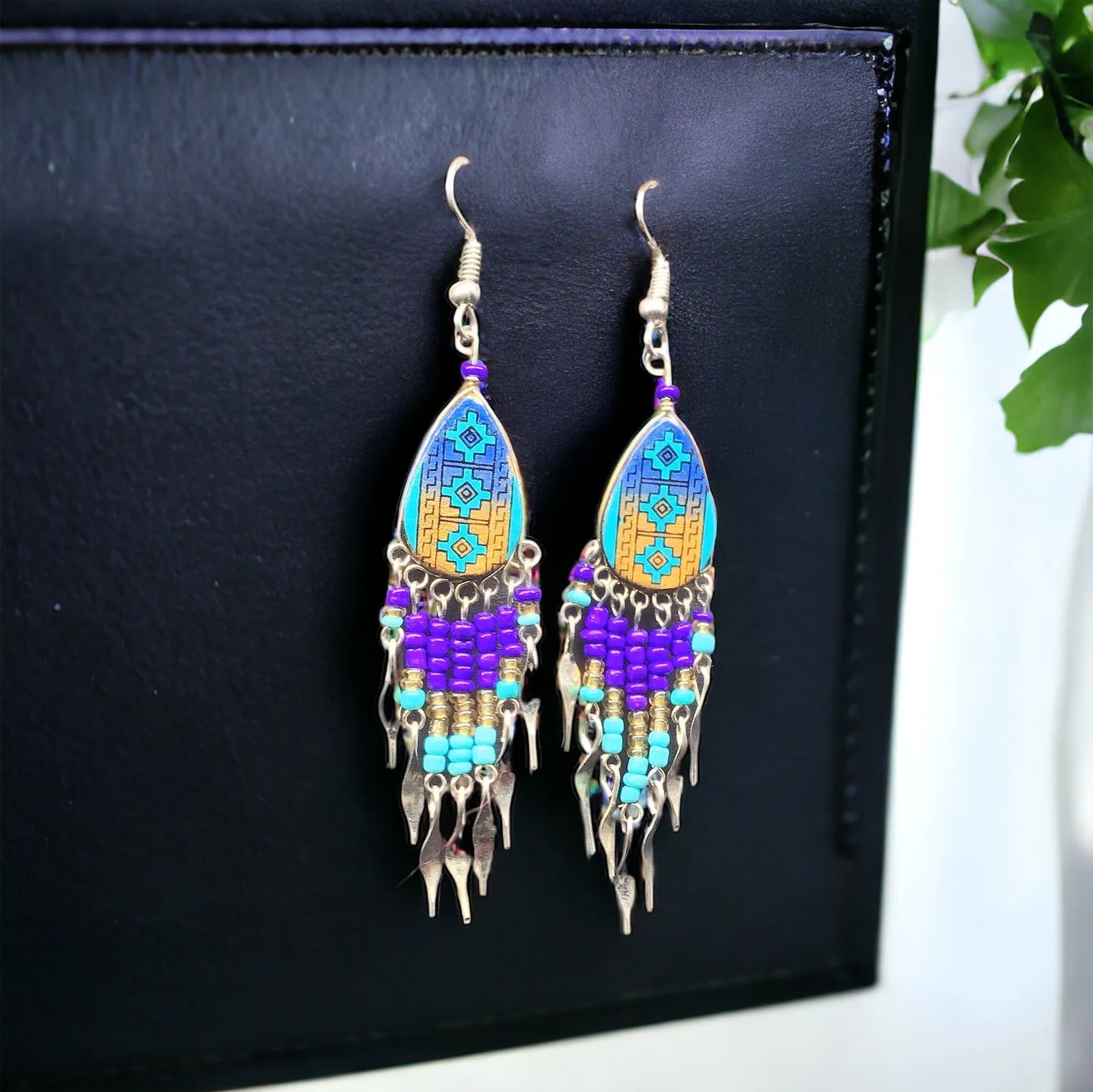 OldTribes™ Small Sized Southwestern Turquoise Teardrop Earrings