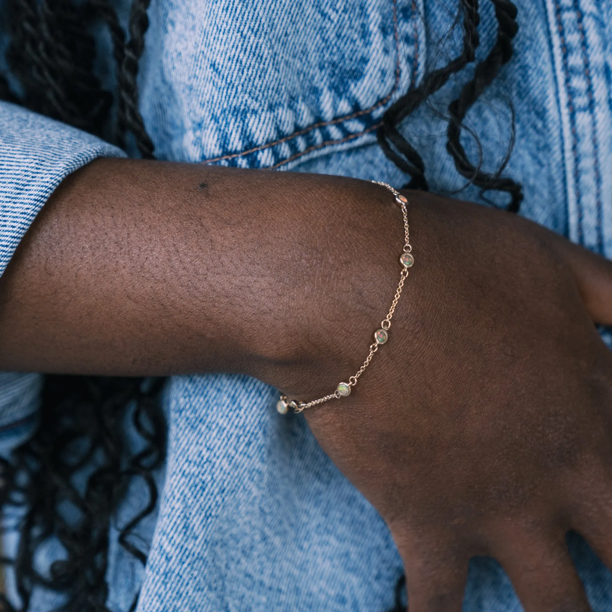 Opal Bezel Bracelet in Gold - Western Collection