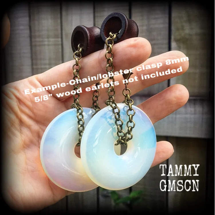 Opalite earrings-Moonstone ear hangers