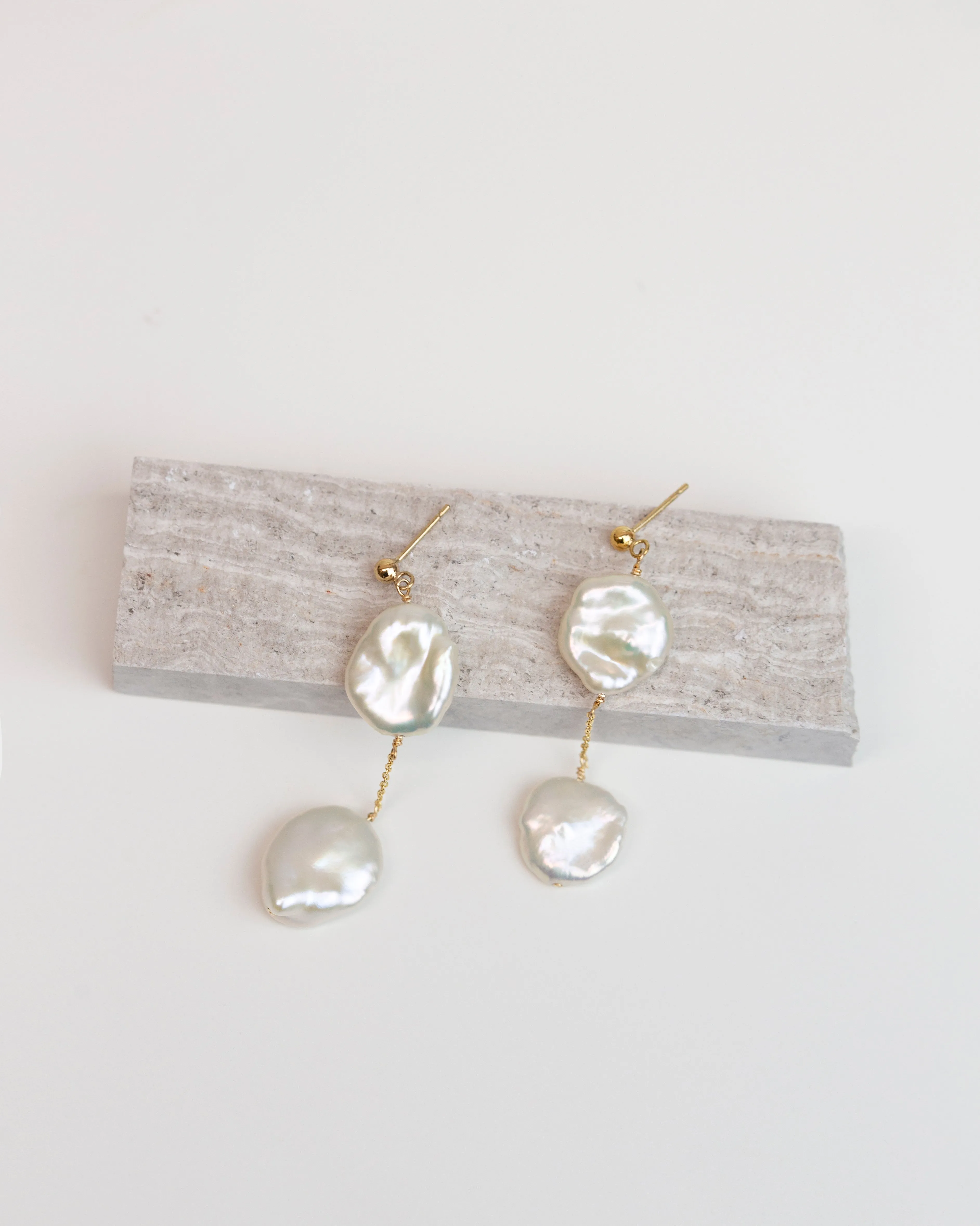 Organic Pearl Drop Earrings