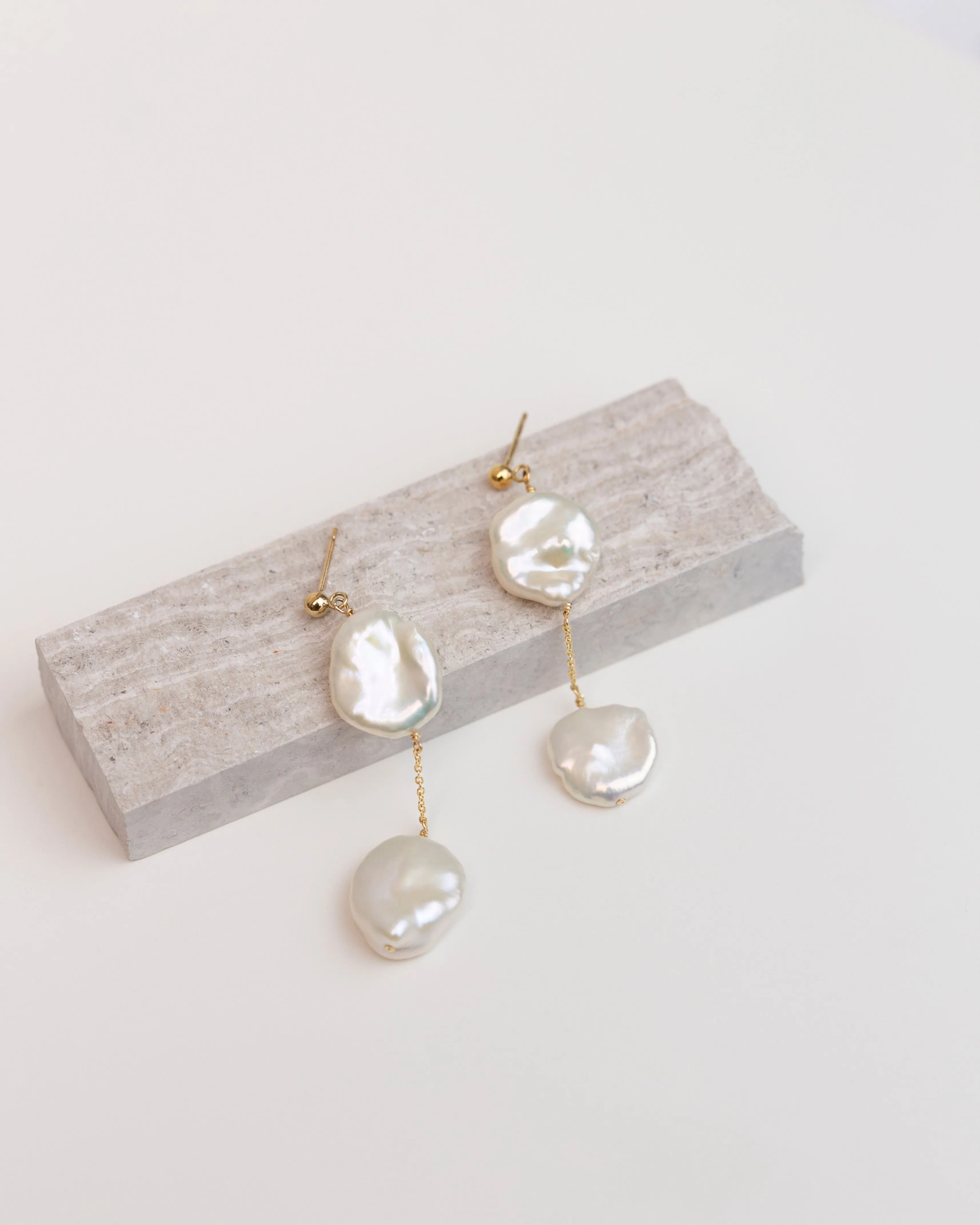 Organic Pearl Drop Earrings