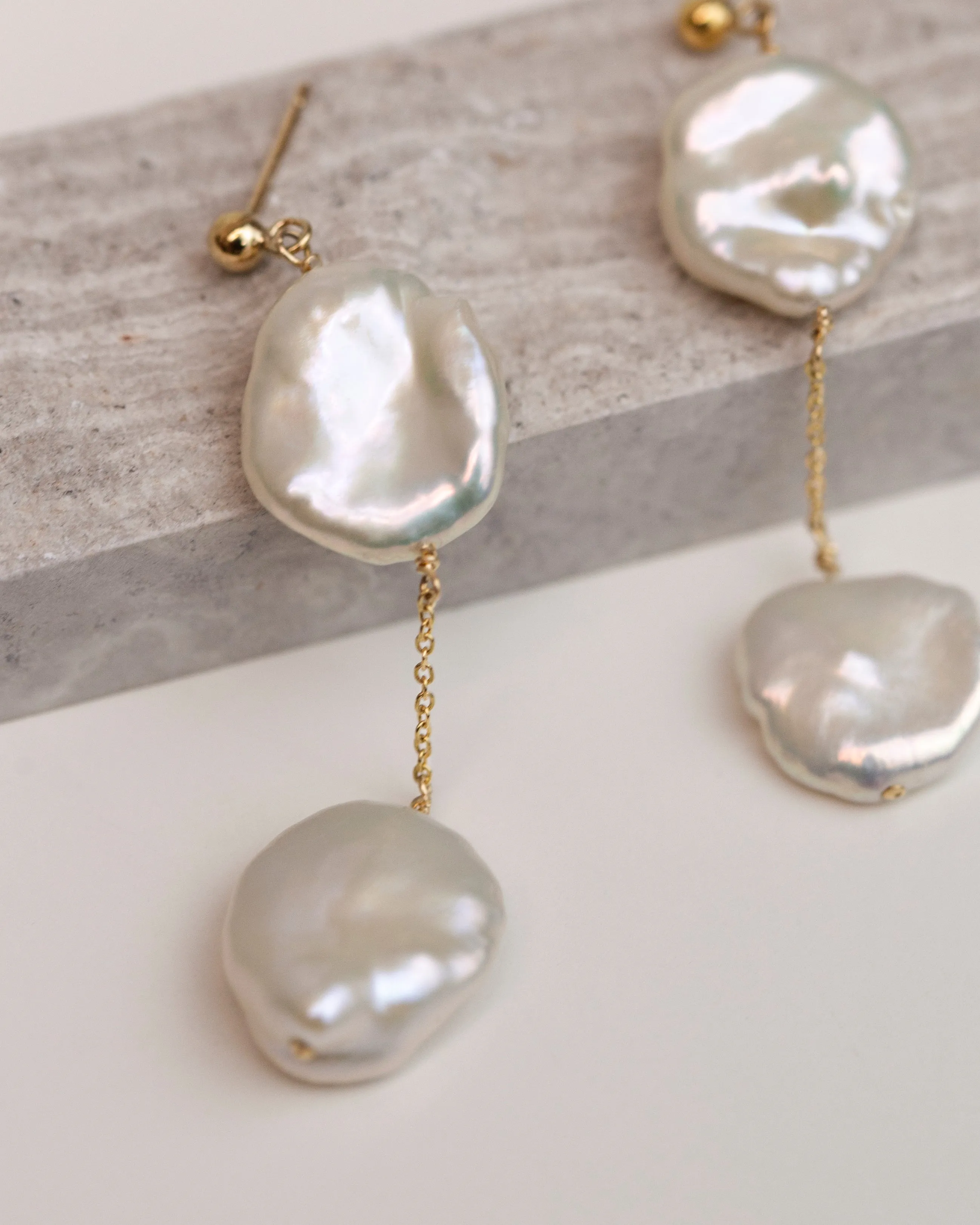 Organic Pearl Drop Earrings