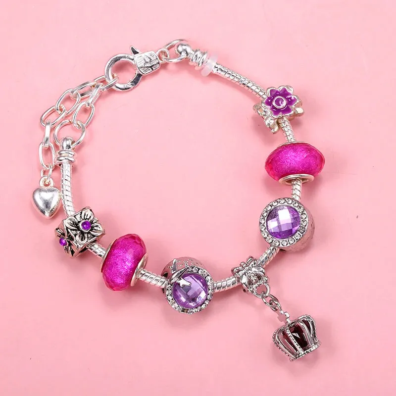 Original VIP Bracelet purple beaded Charm bracelet For Women