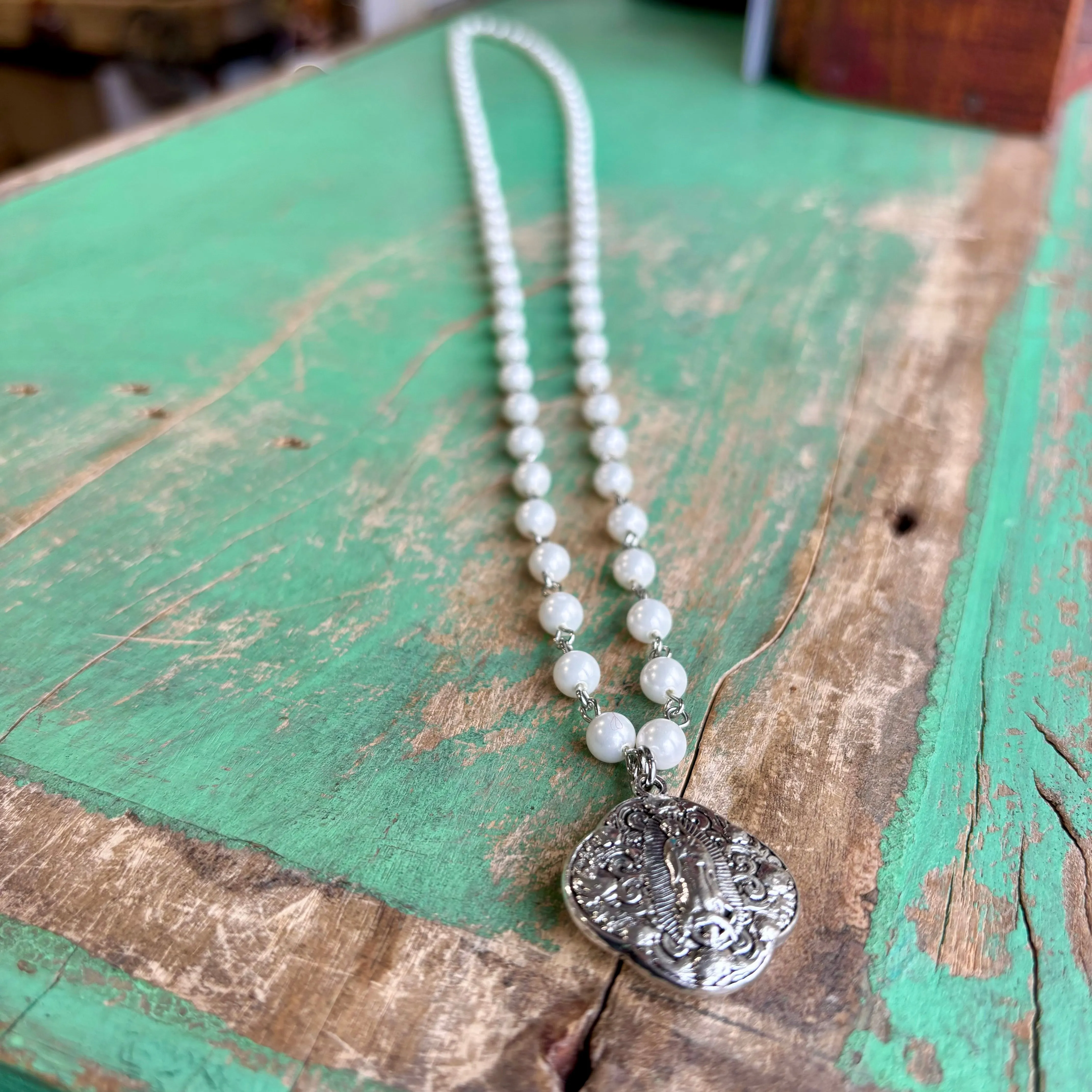 Our Lady of Guadalupe Pearl Necklace