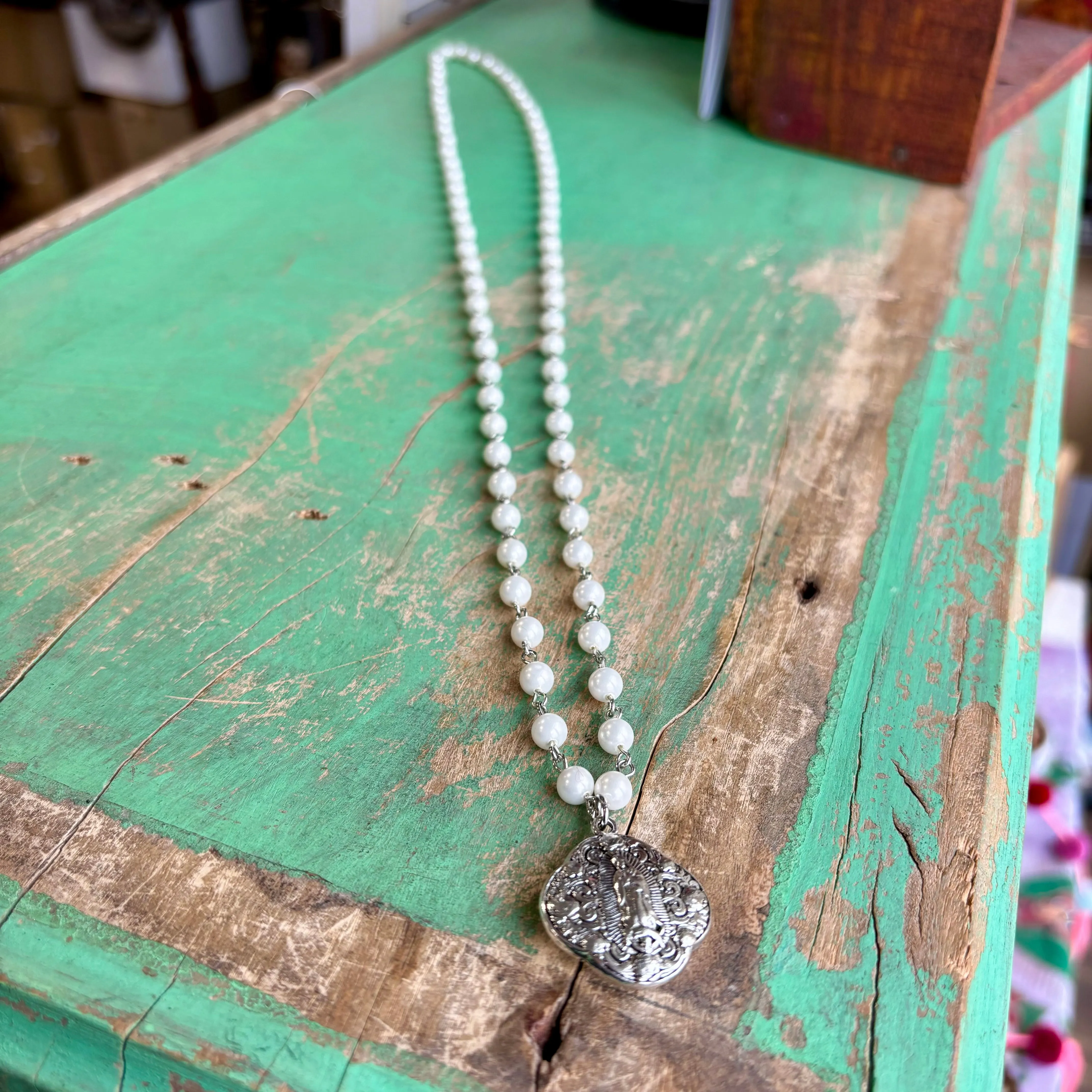 Our Lady of Guadalupe Pearl Necklace