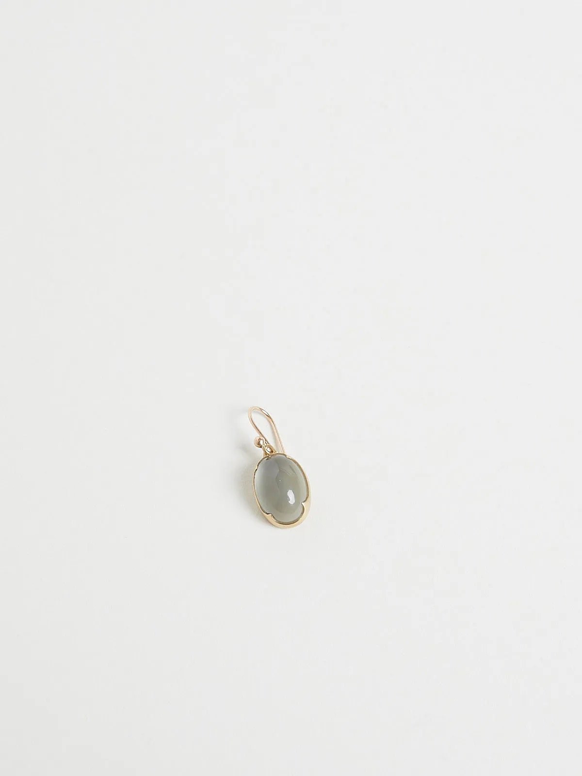 Oval Ceylon Moonstone Earrings in 18k Yellow Gold