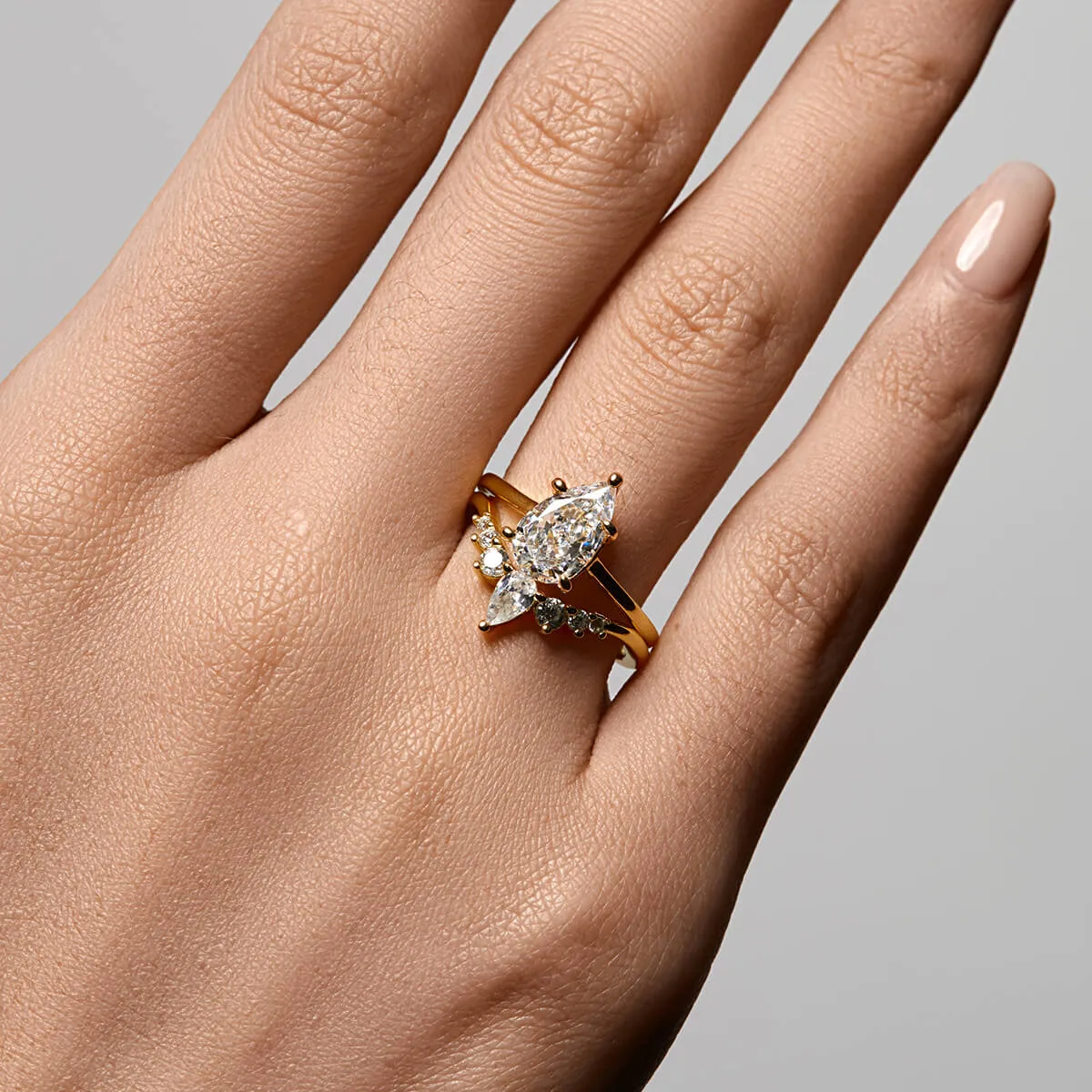 Pear Solitaire Ring