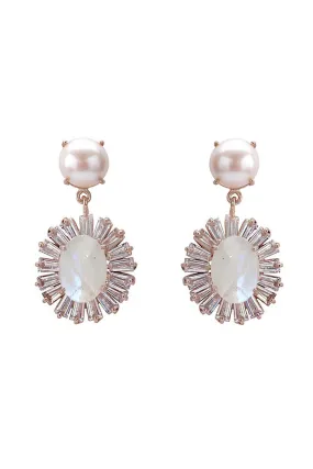 Pearl Moonstone Drop Earrings