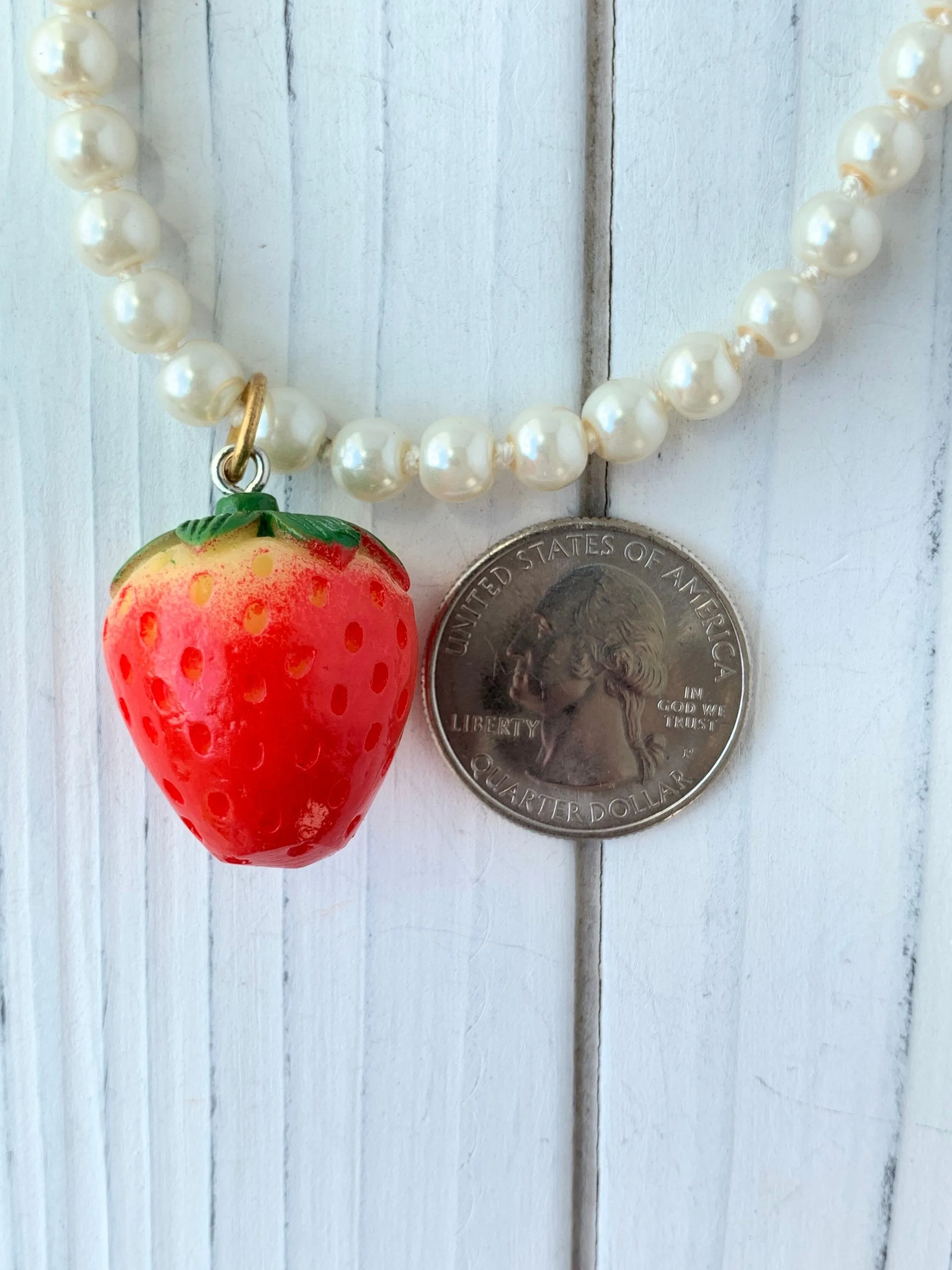 Pearly Strawberry Necklace