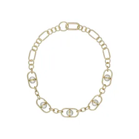 Perriet Statement Pearl Chain Gold