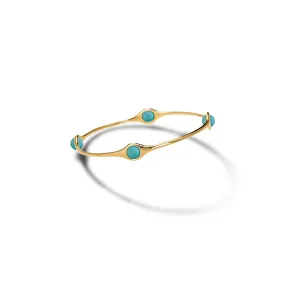 Persephone Bangle Yellow Gold - Turquoise