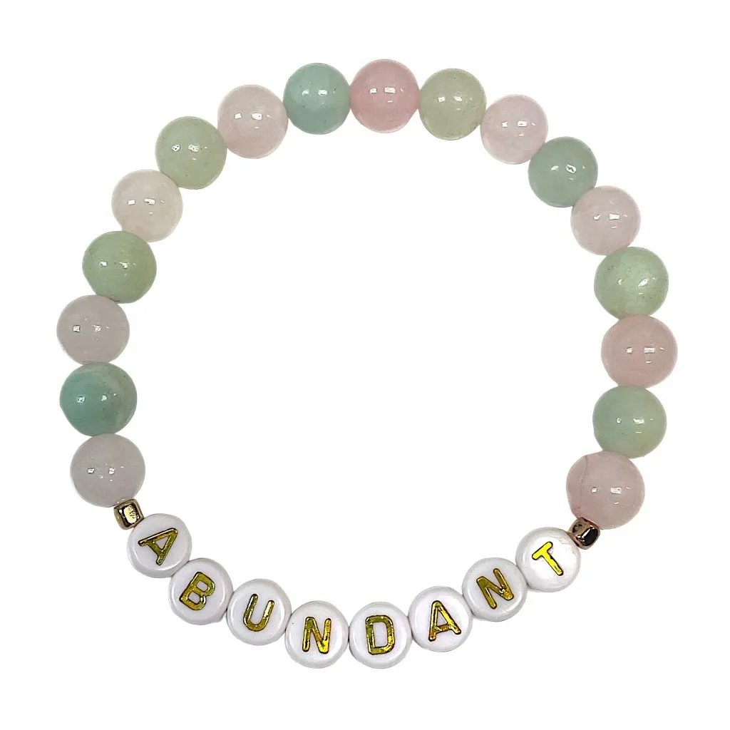 Positive Affirmations Gemstone Word Bracelets