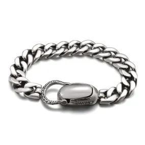 Punk-Inspired Cuban Titanium Steel Bracelet for Men - European American Trend