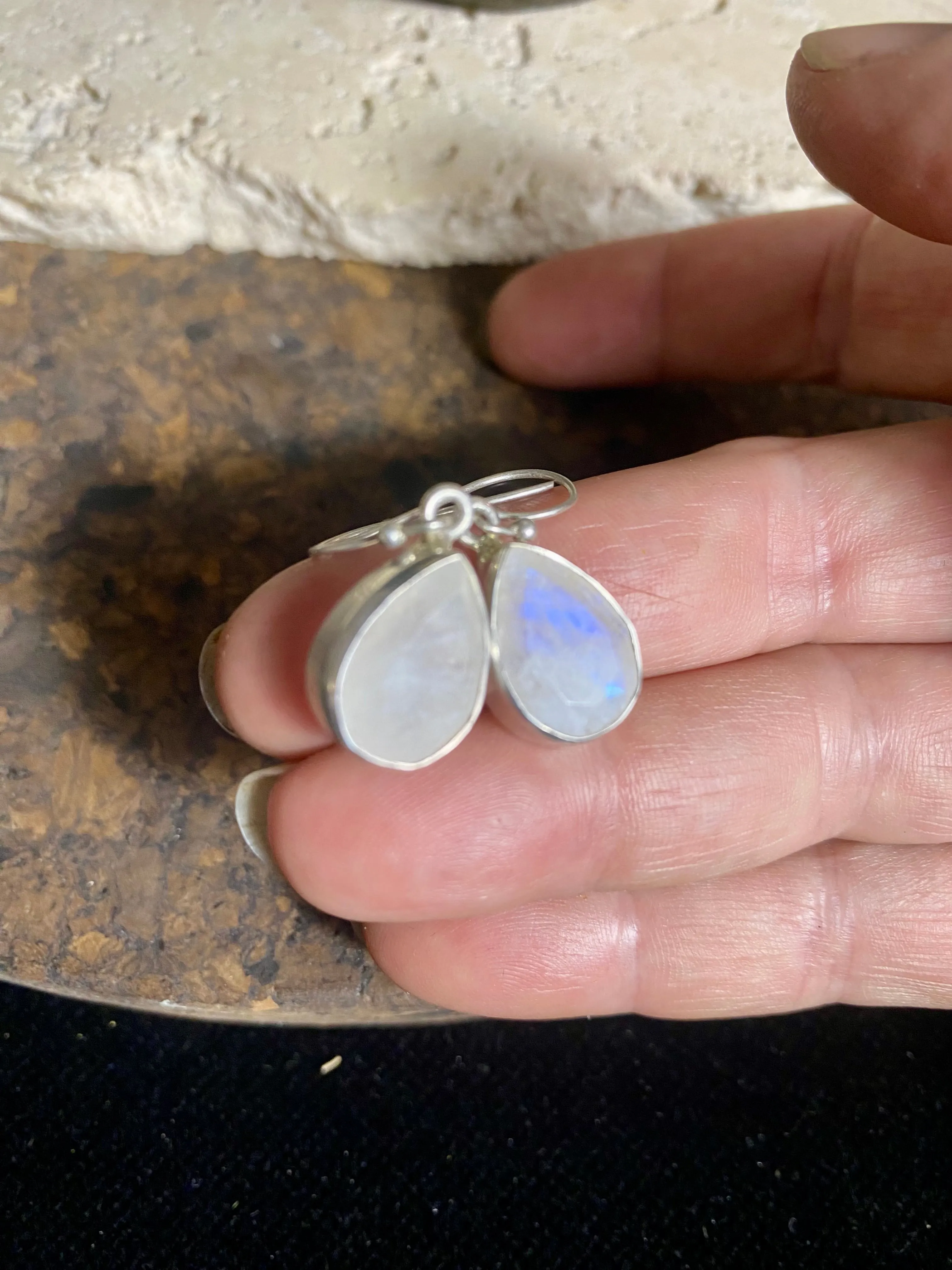 Rainbow Moonstone Earrings