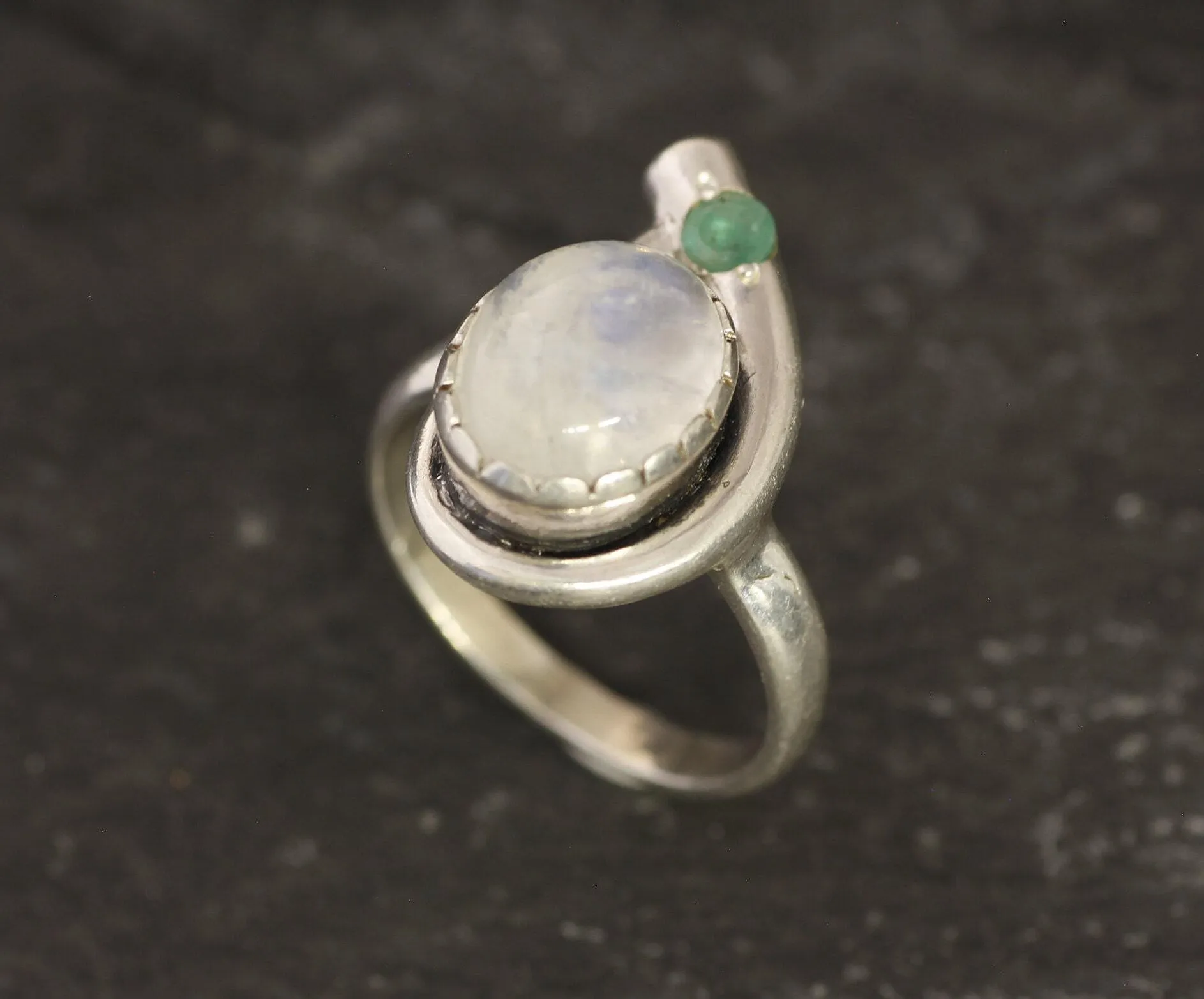 Rainbow Moonstone Ring - Natural Moonstone Ring - June Birthstone Ring