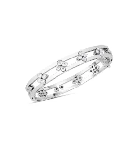 Roberto Coin Love in Verona White Gold Bangle with Diamonds