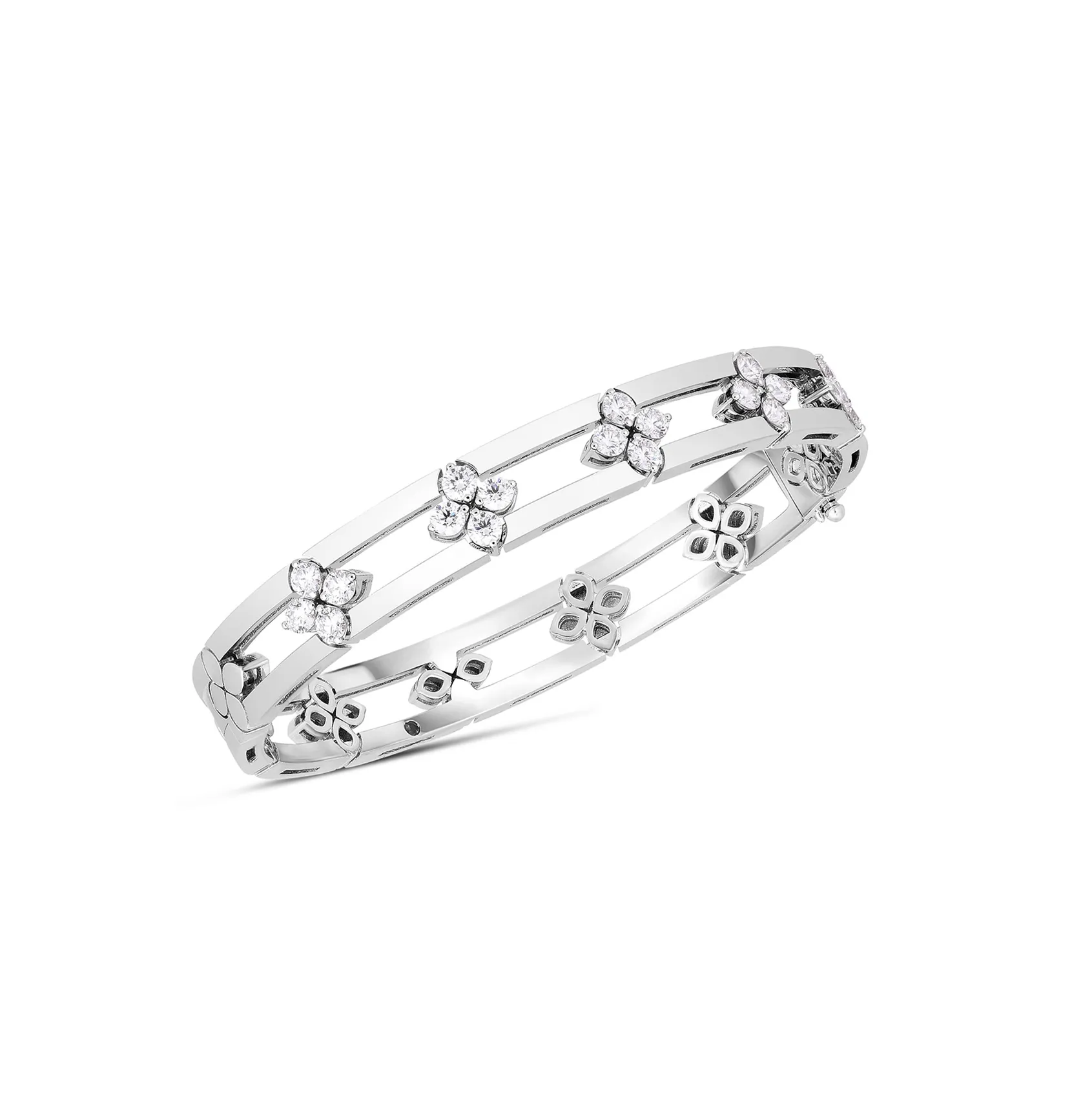 Roberto Coin Love in Verona White Gold Bangle with Diamonds