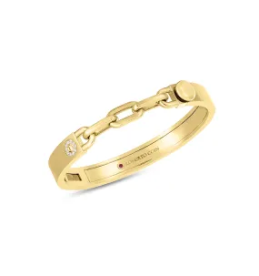 Roberto Coin Navarra Yellow Gold Diamond Chain Link Bangle