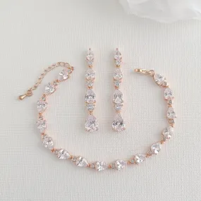 Rose Gold Costume Jewelry Set for Weddings-Hazel