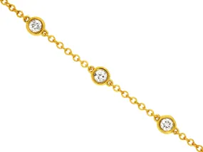 Sabel Collection Yellow Gold Round Diamond Bezel Set Bracelet