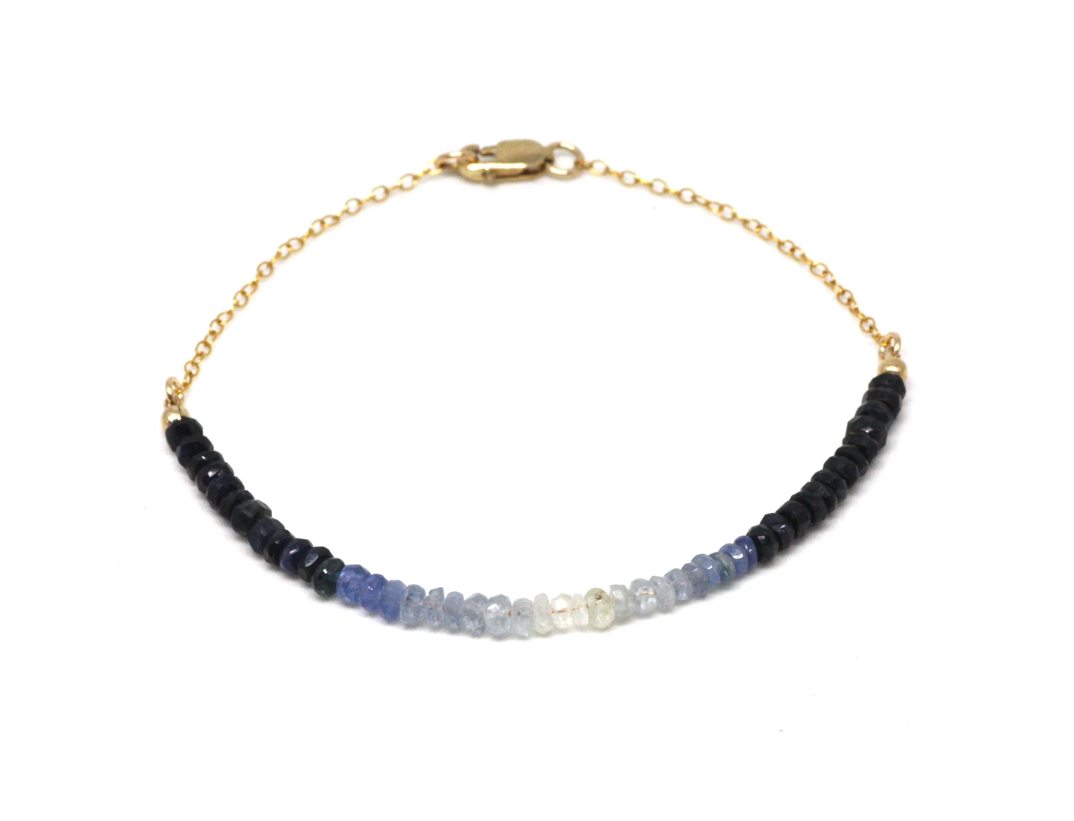 Sapphire Ombré Gemstone Half Bar Bracelet