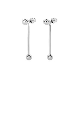 Short Bomb Swinger Earrings Silver